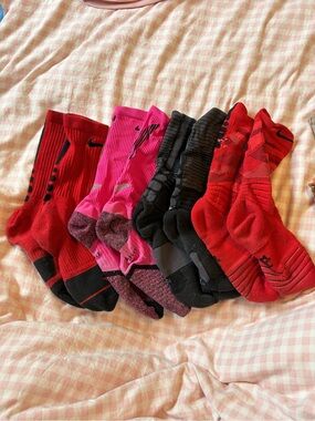 Nike Athletic Crew Socks Pack - Red, Pink, Black